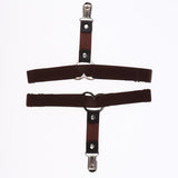 Max Womens Heart Decor Sexy Garters Adjustable Leg Strap Garters Suspenders Dark Coffee