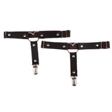 Max Womens Heart Decor Sexy Garters Adjustable Leg Strap Garters Suspenders Dark Coffee