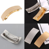 Automatic Metal French Barrette Large Hair Clip Pin Ponytail Holder Silver