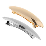 Metal Automatic Leaf French Barrette Large Hair Clip Pin Ponytail Holder Gold
