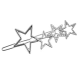 Women Girls Hair Clip Star Shape Pearls Slide Hairclip Hair Pin Party Silver