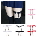 Maxbell Women Heart Decor Sexy Garters Adjustable Leg Strap Garters Suspenders Black