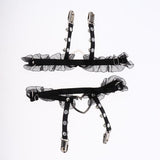 Maxbell Women Heart Decor Sexy Garters Adjustable Leg Strap Garters Suspenders Black