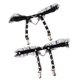 Maxbell Women Heart Decor Sexy Garters Adjustable Leg Strap Garters Suspenders Black