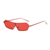 Vintage Anti-UV Square Mirrored Sunglasses Metal Glasses Eyewear Red