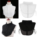 Max Fake Collar Embroidery Floral Detachable Half Blouse False Collar Bib Black
