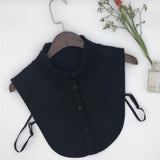 Max Fake Collar Embroidery Floral Detachable Half Blouse False Collar Bib Black