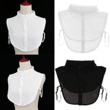 Max Fake Collar Embroidery Floral Detachable Half Blouse False Collar Bib Black