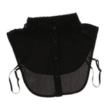 Max Fake Collar Embroidery Floral Detachable Half Blouse False Collar Bib Black