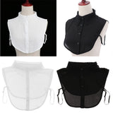 Max Fake Collar Embroidery Floral Detachable Half Blouse False Collar Bib Black