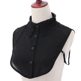 Max Fake Collar Embroidery Floral Detachable Half Blouse False Collar Bib Black
