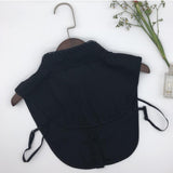 Max Fake Collar Embroidery Floral Detachable Half Blouse False Collar Bib Black