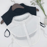Max Fake Collar Embroidery Floral Detachable Half Blouse False Collar Bib Black