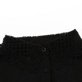 Max Fake Collar Embroidery Floral Detachable Half Blouse False Collar Bib Black