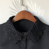 Max Fake Collar Embroidery Floral Detachable Half Blouse False Collar Bib Black