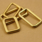 Metal Solid Brass Rectangle Buckle Webbing Strap Handbag Belt Loop Ring 20mm