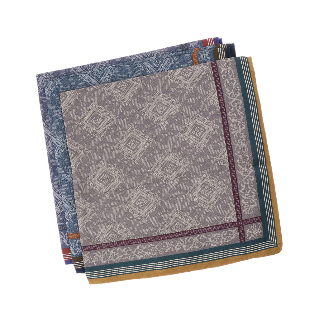 3pcs Classic Mens Plaid Handkerchiefs 100% Cotton Pocket Square Hanky
