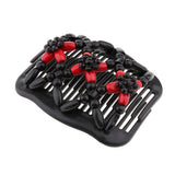 Max Stretch Double Hair Comb Clip Wood Beads Double Clip Hair Accessory Red