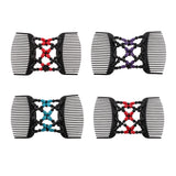 Max Stretch Double Hair Comb Clip Wood Beads Double Clip Hair Accessory Red