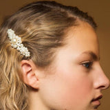 Max Vintage Beaded Pearls Floral Hair Clips Barrettes Accessories Champagne L