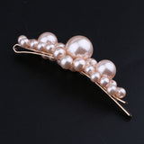 Max Vintage Beaded Pearls Floral Hair Clips Barrettes Accessories Champagne L