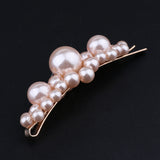 Max Vintage Beaded Pearls Floral Hair Clips Barrettes Accessories Champagne L