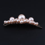 Max Vintage Beaded Pearls Floral Hair Clips Barrettes Accessories Champagne L