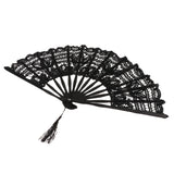 Max Retro Chinese Lace Folding Hand Held Dance Fan Wedding Party Fan Black