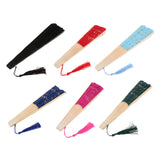 Max Retro Chinese Lace Folding Hand Held Dance Fan Wedding Party Fan Black