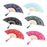 Max Retro Chinese Lace Folding Hand Held Dance Fan Wedding Party Fan Black