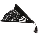 Max Retro Chinese Lace Folding Hand Held Dance Fan Wedding Party Fan Black