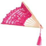 Retro Chinese Lace Folding Hand Held Dance Fan Wedding Party Fan Rose