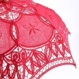 Max Handmade Lace Parasol Umbrella Wedding Bridal Red