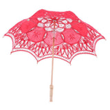 Max Handmade Lace Parasol Umbrella Wedding Bridal Red