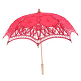 Max Handmade Lace Parasol Umbrella Wedding Bridal Red