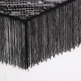 Max Belly Dance Hip Scarf Shining Triangle Tassel Hip Scarves Skirt Balck
