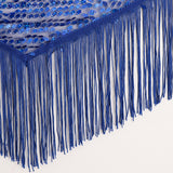 Max Belly Dance Hip Scarf Shining Triangle Tassel Hip Scarves Skirt Royal Blue