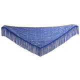 Max Belly Dance Hip Scarf Shining Triangle Tassel Hip Scarves Skirt Royal Blue