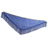 Max Belly Dance Hip Scarf Shining Triangle Tassel Hip Scarves Skirt Royal Blue