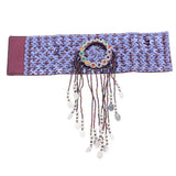 Belly Dance Tassel Bracelet Wrist Ankle Arm Cuffs Wristband Gypsy Jewelry Purple