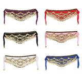 Max Velvet Dangling Gold Coins Belly Dancing Hip Skirt Scarf Wrap Belt Purple