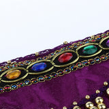 Max Velvet Dangling Gold Coins Belly Dancing Hip Skirt Scarf Wrap Belt Purple