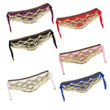 Max Velvet Dangling Gold Coins Belly Dancing Hip Skirt Scarf Wrap Belt Purple