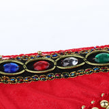 Max Velvet Dangling Gold Coins Belly Dancing Hip Skirt Scarf Wrap Belt Red