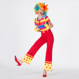 Max Funny Women Clown Costume Lady Circus Joker Jester Fancy Dress Outfit  XL
