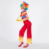 Max Funny Women Clown Costume Lady Circus Joker Jester Fancy Dress Outfit  XL