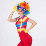 Max Funny Women Clown Costume Lady Circus Joker Jester Fancy Dress Outfit  XL