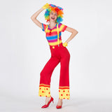 Max Funny Women Clown Costume Lady Circus Joker Jester Fancy Dress Outfit  XL