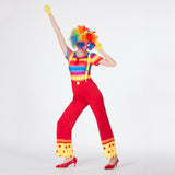 Max Funny Women Clown Costume Lady Circus Joker Jester Fancy Dress Outfit  XL