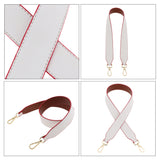 Women HandBag Straps Replacement PU Leather Shoulder Bag Handles White and Brown